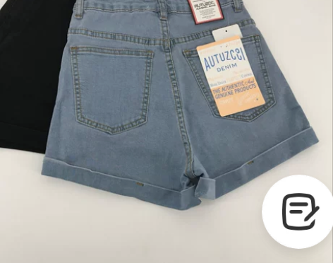 高腰牛仔短裤，百搭弹力修身显瘦，黑色全新，...