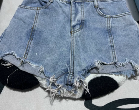 毛边高腰a字牛仔短裤女夏季新款百搭小个子热...