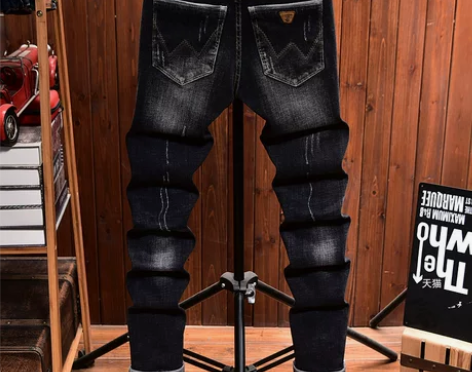 高端牛仔裤男士潮牌修身小脚裤韩版潮流秋季冬...