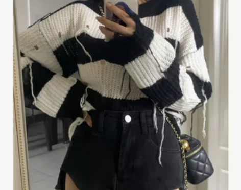 enen 显腿长/黑色牛仔短裤女春夏新款高...