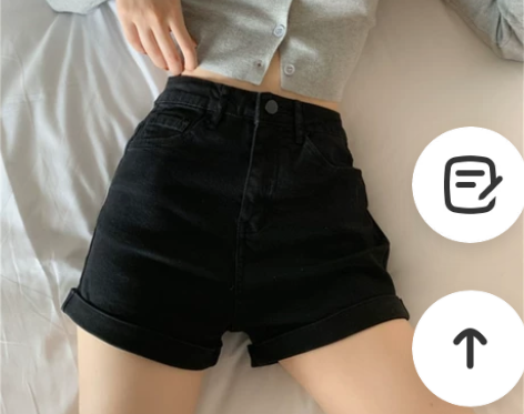 大码黑色高腰牛仔短裤女夏季薄款胖mm显瘦遮...