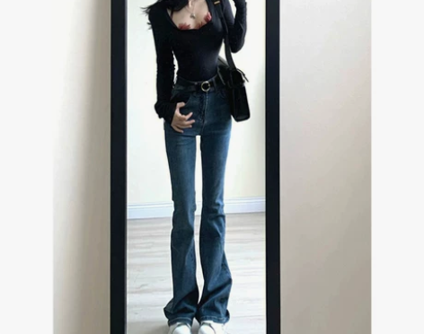 高个子加长170微喇叭牛仔裤女2022秋季...