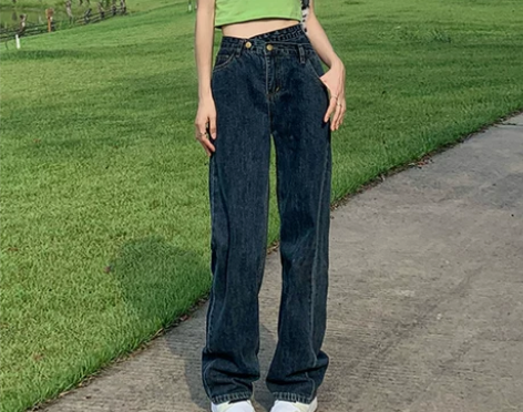 拾籍早秋牛仔裤2022年新款裤子设计感女小...