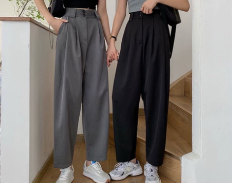 西装裤子女春秋薄款小个子阔腿裤高腰显瘦垂感...