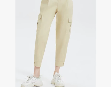 FIVE PLUS女夏装新疆棉高腰工装裤女...