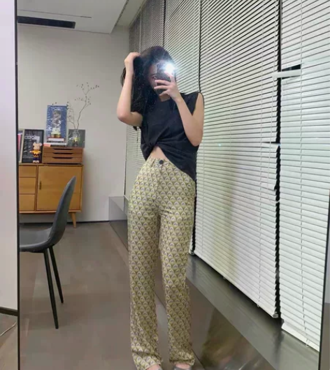 全新印花裤子高腰显瘦直筒裤 长裤凉凉裤休闲...