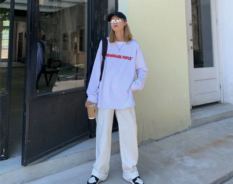 白色直筒阔腿裤 S码 仅试穿 无吊牌 全新...