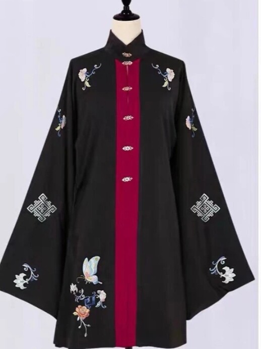 司南阁画屏汉服红黑明制长袄