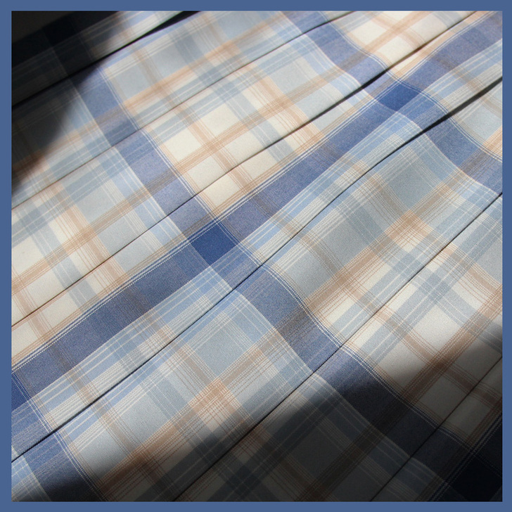 黛女子高校生 原创JK制服百褶裙半身裙格裙...