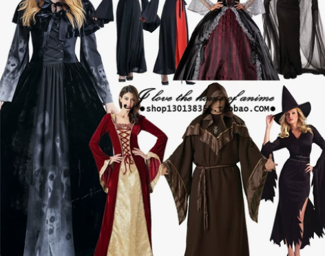 万圣节宫廷服装万圣节服装角色扮演奢华吸血鬼...