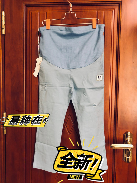 全新吊牌在孕妇牛仔裤八分春夏薄款外穿矮个子...