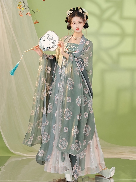 言然梦华吟原创汉服女唐制原创汉服大袖衫刺绣...