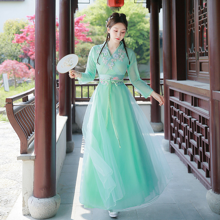 古装汉服女中国风魏晋超仙仙气中国古风仙女交...