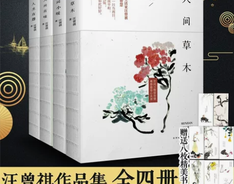 文学书籍文学全套4册汪曾祺作品集人间草木有...