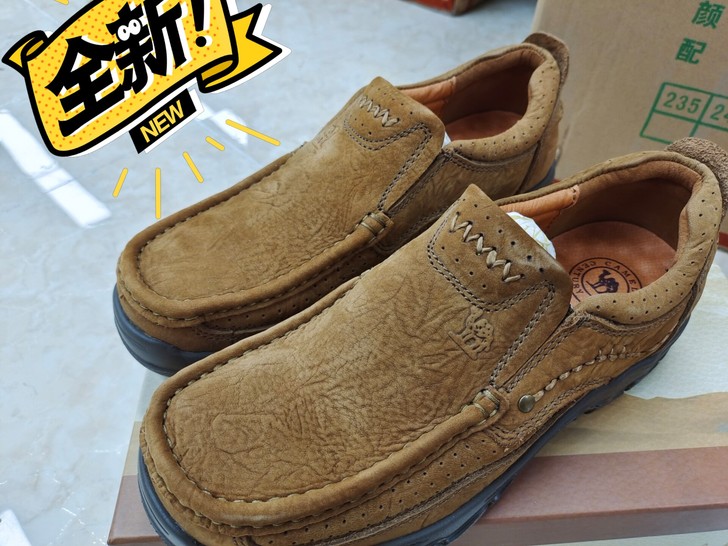 CAMEL/骆驼正品全新男士休闲磨砂皮男鞋...