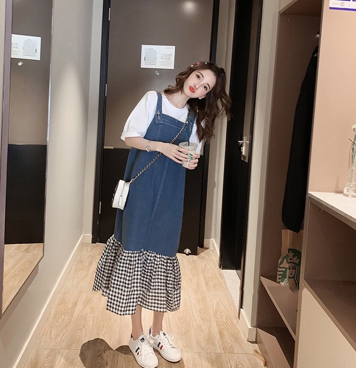 大码女牛仔背带裙25包邮