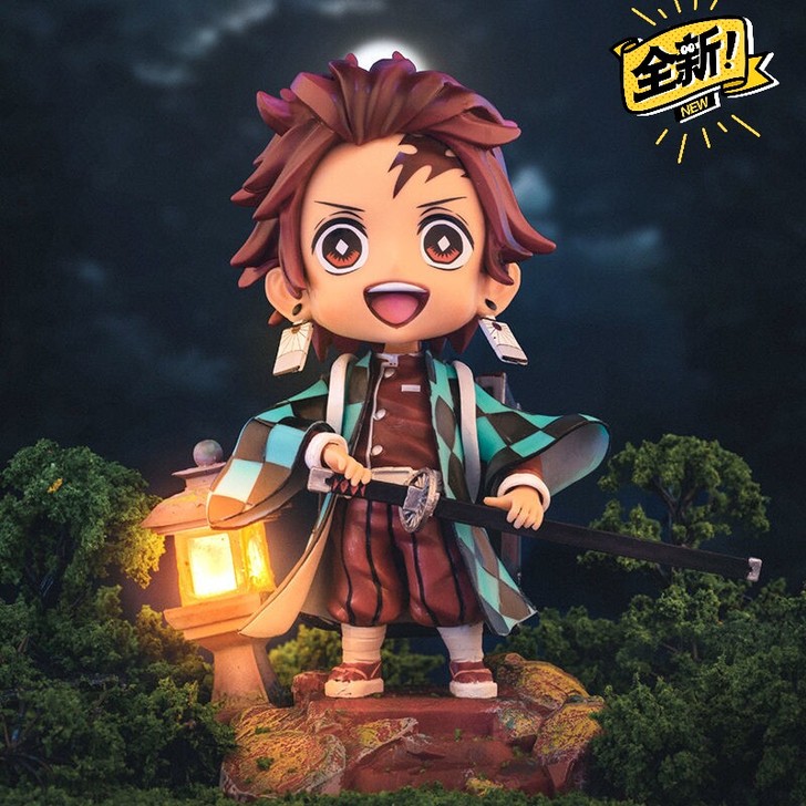 鬼灭之刃GK炭治郎可发光Q版场景手办模型汽...