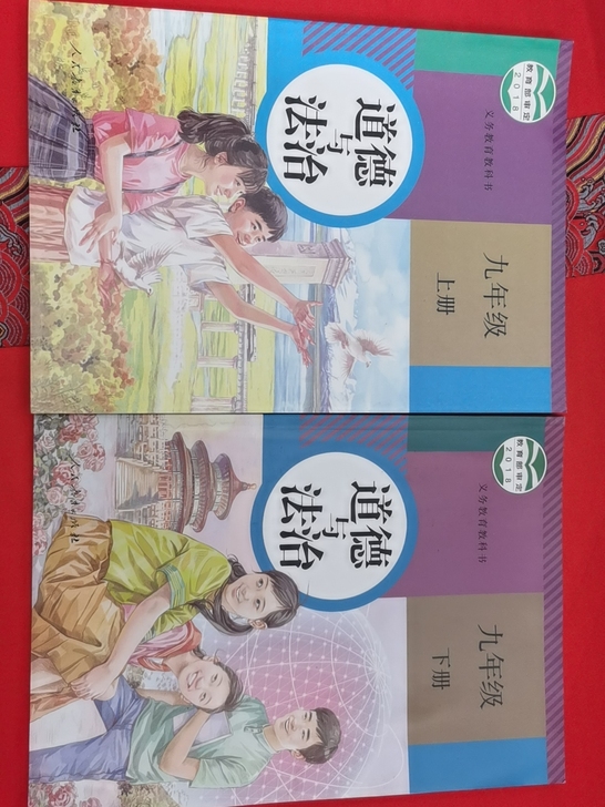 人教版九年级上下册政治书,正版全新,两本五元