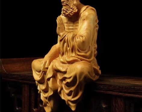 崖柏黄杨木雕刻摆件禅意木雕佛像手工艺品居家...