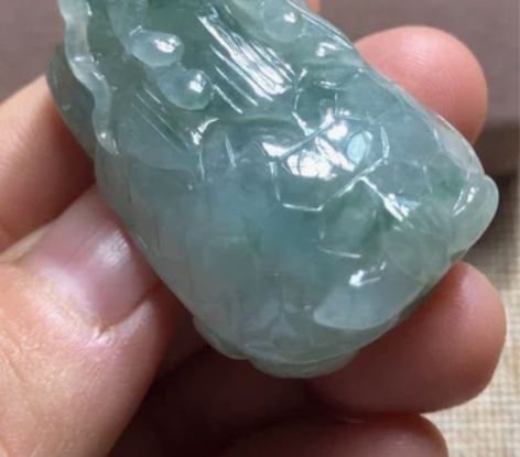 翡翠A货玉石玉雕文玩收藏 冰飘花 龙头龟 ...