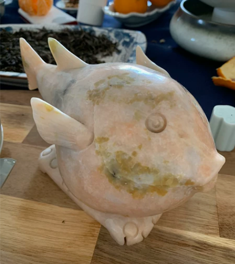 河豚鱼 玉雕 寓意 囤财 摆件 很漂亮...