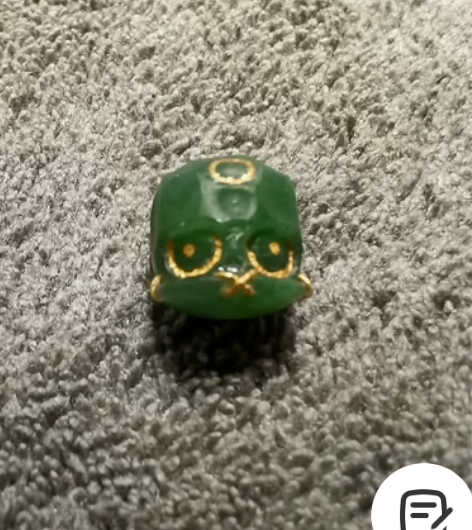 碧玉阿呆喜祖24k金 手工玉雕,实拍,尺寸...