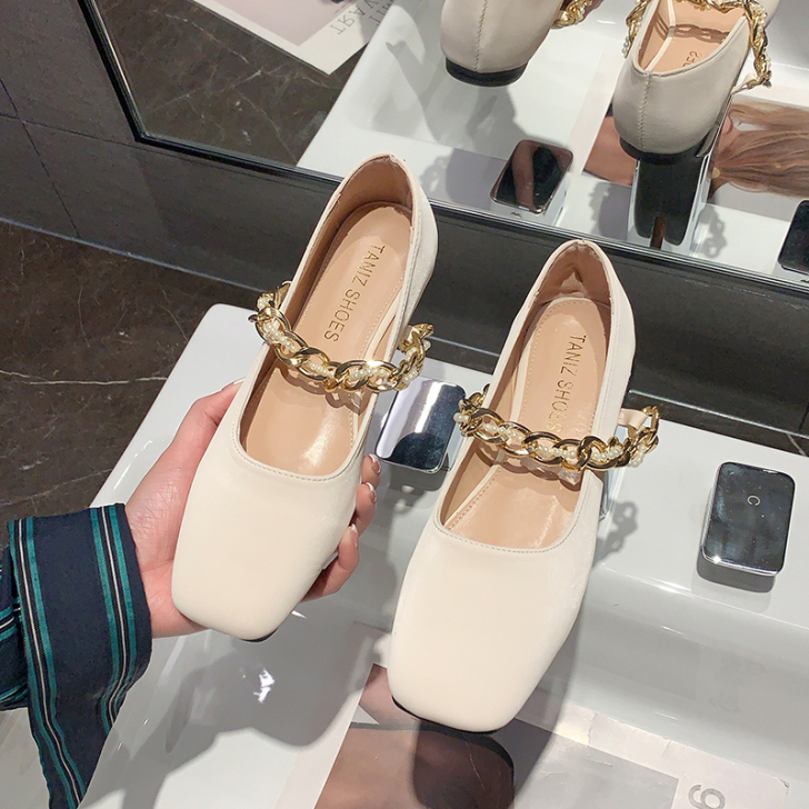 单鞋女平底2021年春季新款韩版时尚豆豆鞋...