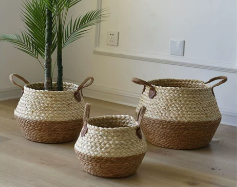 植物工艺品海草装饰草编包花盆容器家居摆设跨...