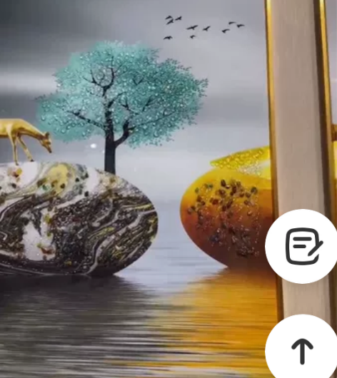 晶瓷画表面是钢化膜的质感,高透不易碎的,比...