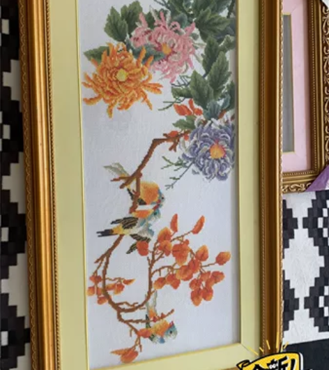 转全新手工刺绣画一套（7副） 4张已经婊到...