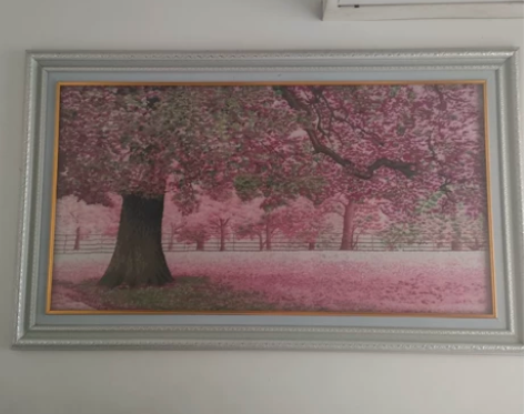 《春暖花开》手工刺绣画 新旧程度 ：全新