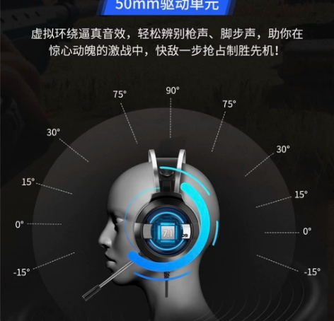 类型：游戏耳机 颜色：黑色 接口：双插口 ...