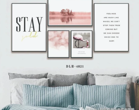 现代装饰画多联组合晶瓷画客厅沙发背景组合画...