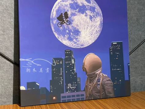 宇航员太空人ET无框画潮流艺术装饰画无框画...