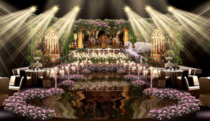 欧式巴洛克婚礼设计效果图，法式花园婚礼设计...