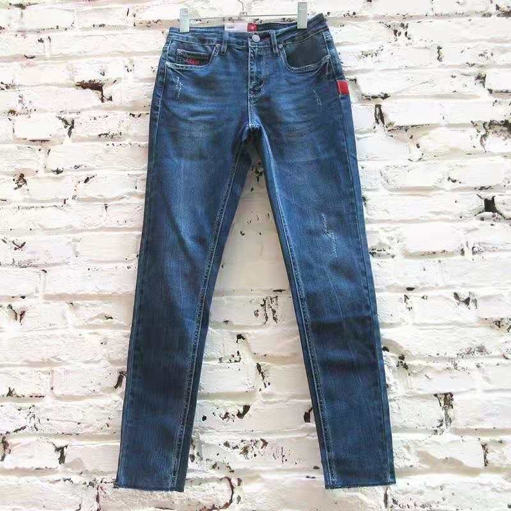 Lee女牛仔裤修身小脚蓝色铅笔裤