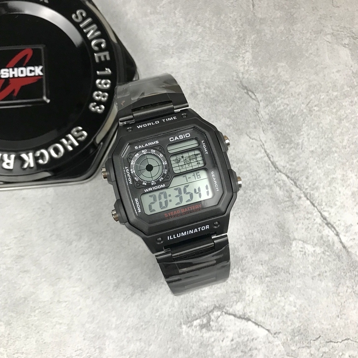 复古多功能运动防水手表男AE-1200