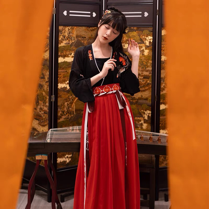 徐娇织羽集[红玉茗] 汉服元素女 夏季新款...