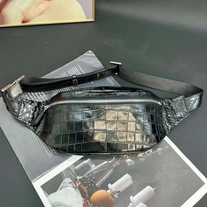 鳄鱼皮包包肚皮腰包全鳄鱼皮鳄鱼精品肚皮