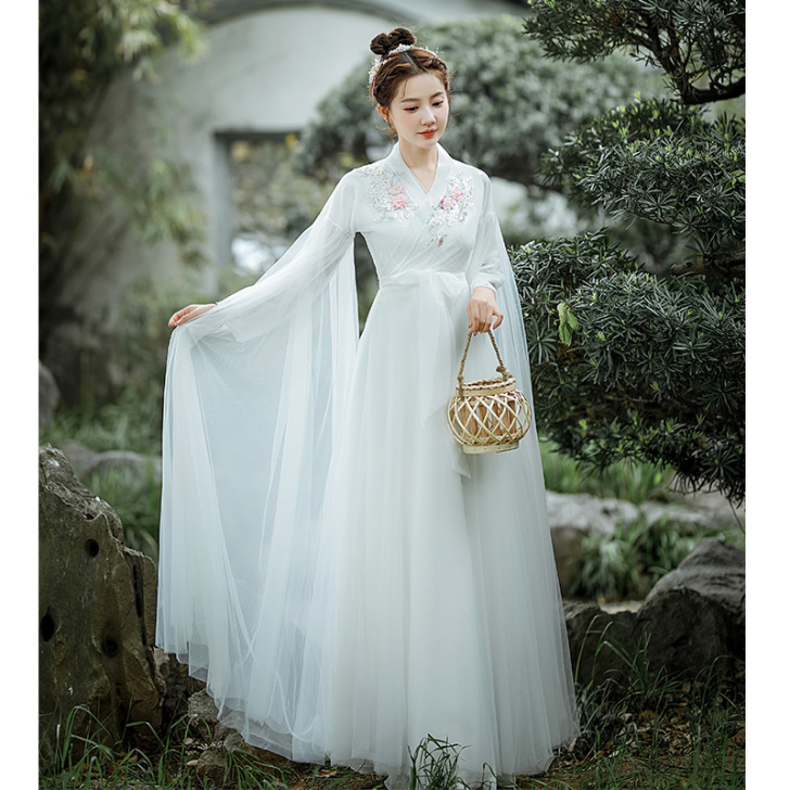 【狂暑价】【西江月】汉服女白色广袖流仙裙飘...