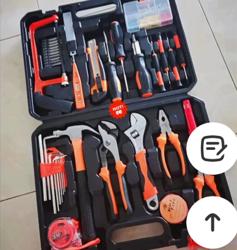五金工具工具箱家用工具套装电工木工维修万能...