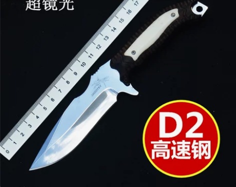 正品D2钢户外小刀荒野求生军刀野外特战刀具...