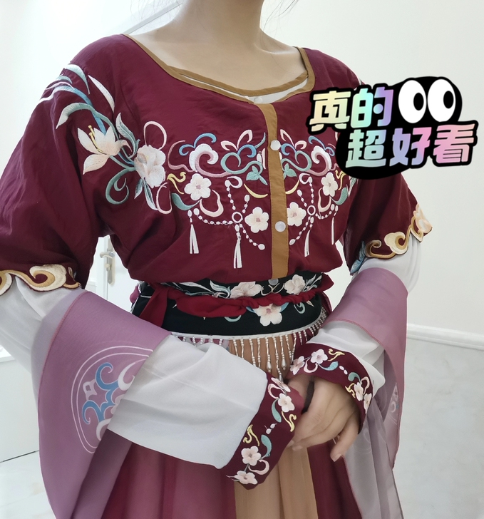 品牌型号 耀春原创汉服女花瑶归唐制坦领三件...