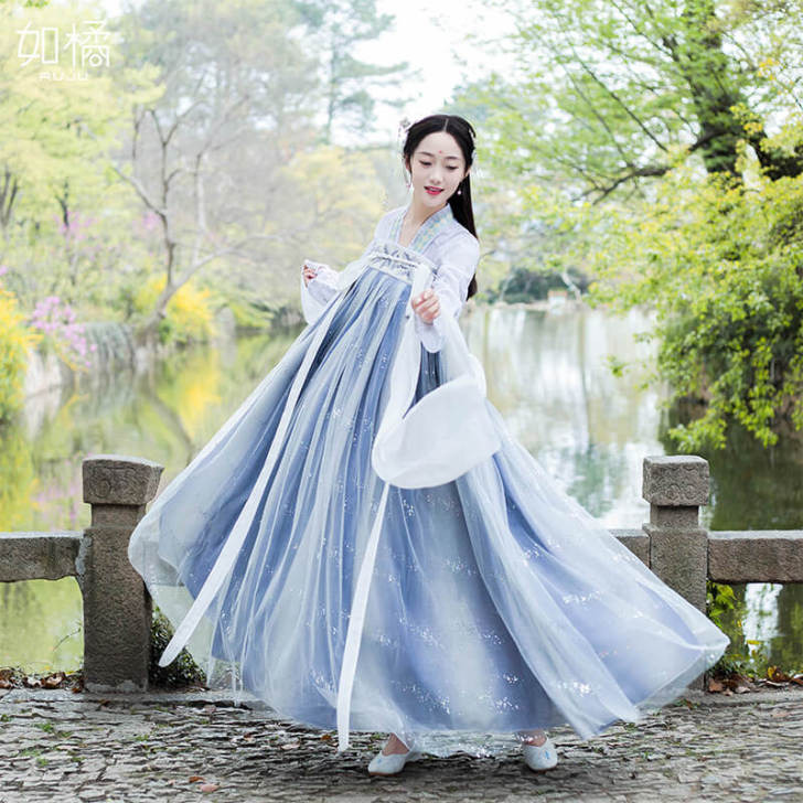 汉服女中国风原创白菜全套古装超仙学生古风淡...