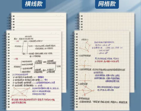 超厚学生笔记本大号A4简约网格横线记事本初...