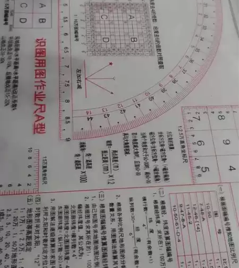 双坐标指挥尺 地形学指挥作业尺 地理坐标2...