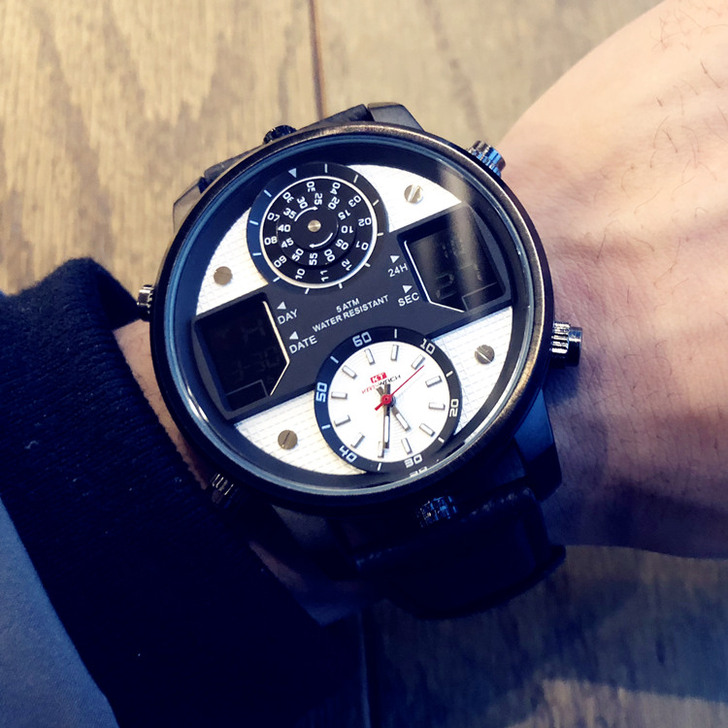 潮流手表男士防水大表盘运动学生潮流黑科技多...