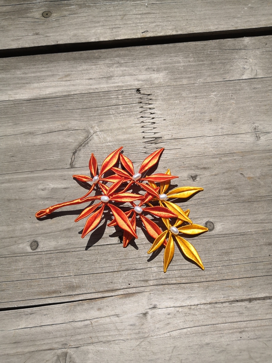 枫叶缠花发簪软杆胸针古风汉服发饰