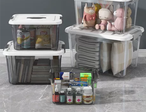 收纳箱家用储物箱透明杂物玩具收纳盒大号衣服...
