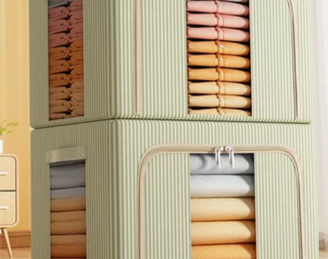 全新加厚牛津布衣服收纳箱布艺衣物整理盒折叠...